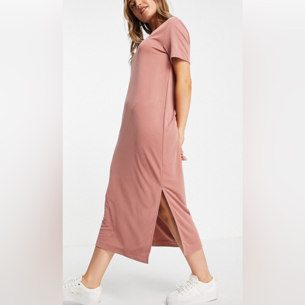 Pink Lily Dusty Pink Knit Maxi Dress, size Small